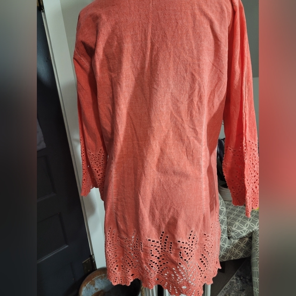 Parsley & Sage Dress Tunic Half Sleeves Embroidered Pockets Bohemian Size Medium - Picture 5 of 8